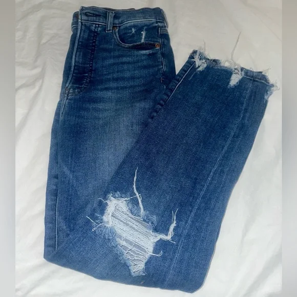 High waist, Xpress distressed denim - Picture 1 of 4